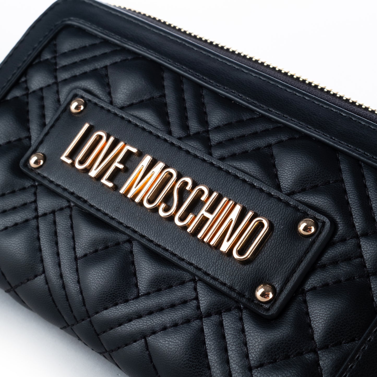 Porta Moedas Mulher Love Moschino Preto com Detalhes Dourados