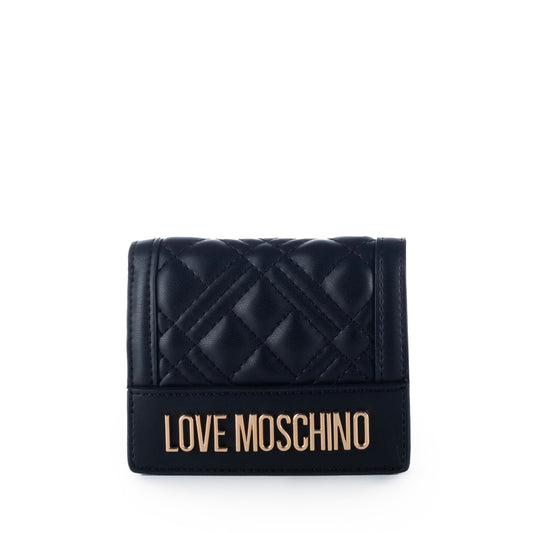 Porta Moedas Mulher Love Moschino Preto com Logo Dourado
