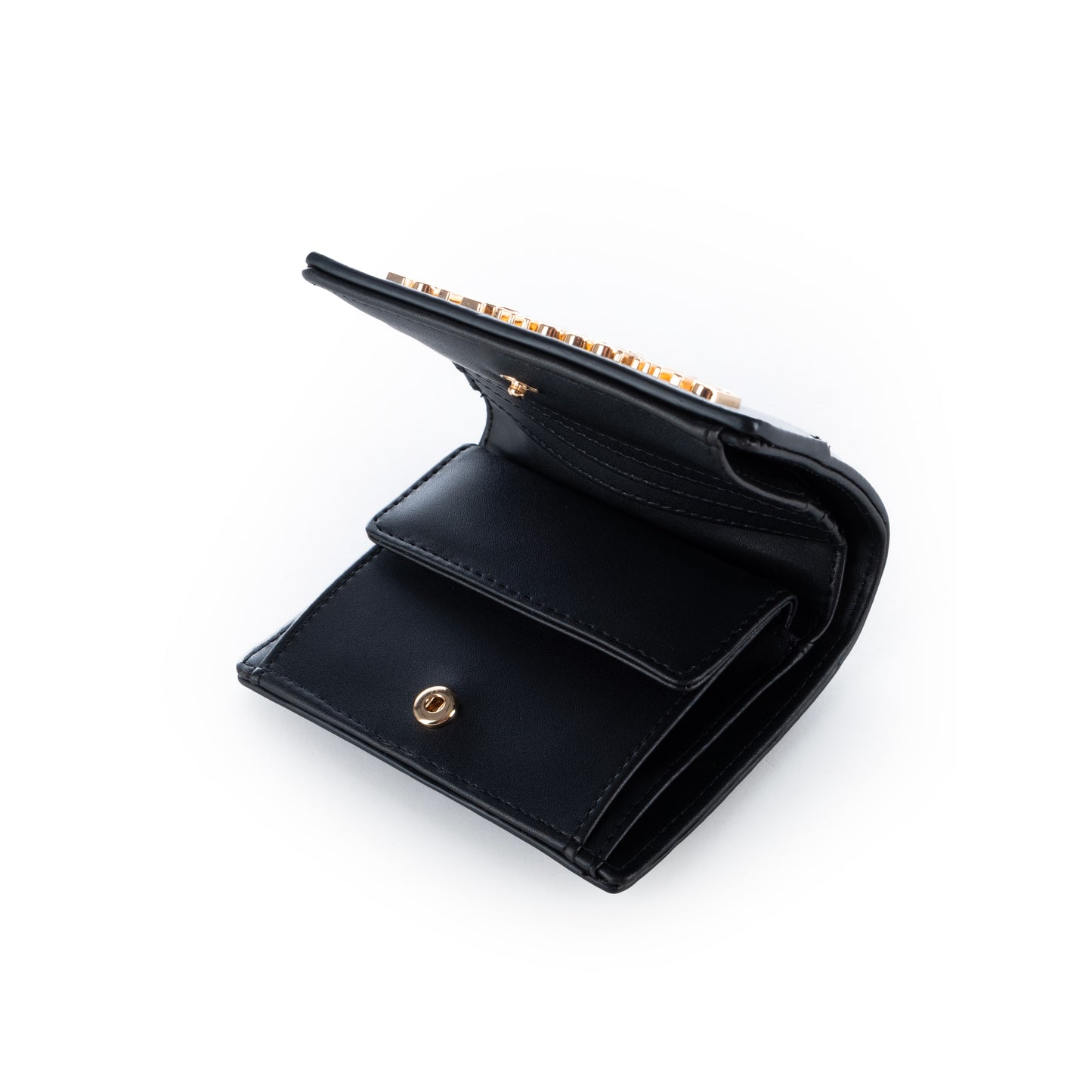 Porta Moedas Mulher Love Moschino Preto com Logo Dourado