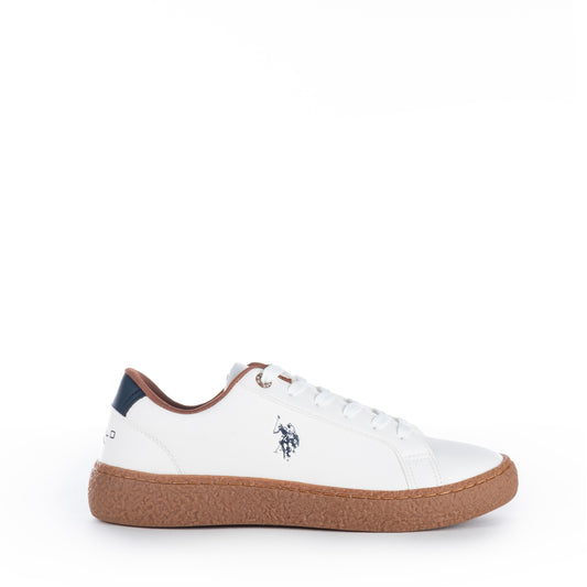 Ténis Homem Us Polo Branco com Detalhes Castanhos