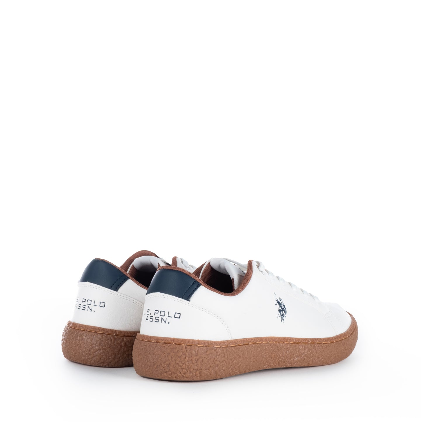 Ténis Homem Us Polo Branco com Detalhes Castanhos