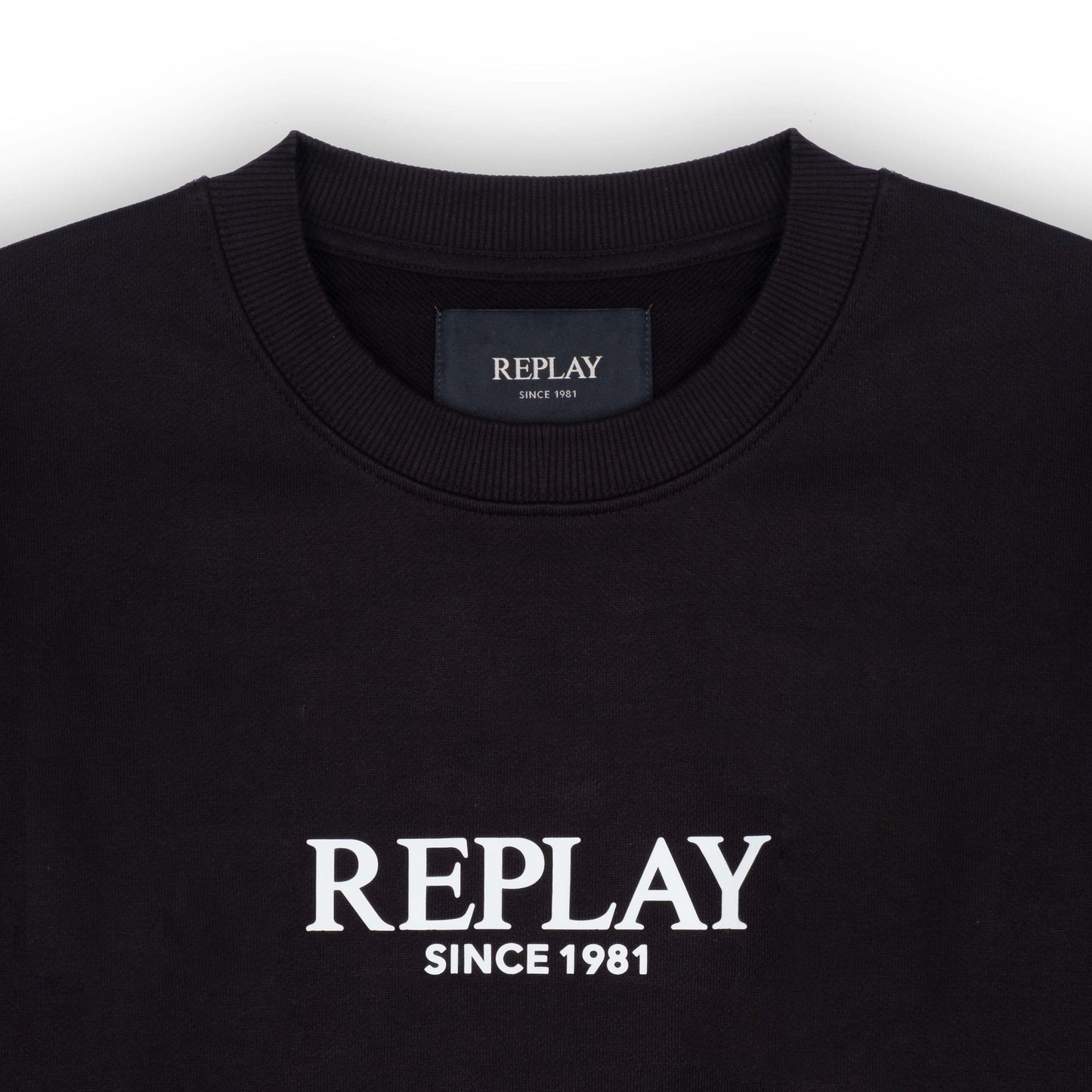 Camisola Sweater Homem Replay Preta com Estampa