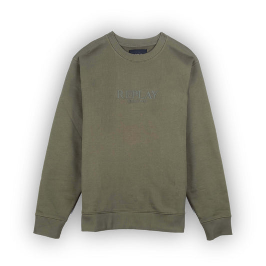 Camisola Sweater Homem Replay Verde com Estampa