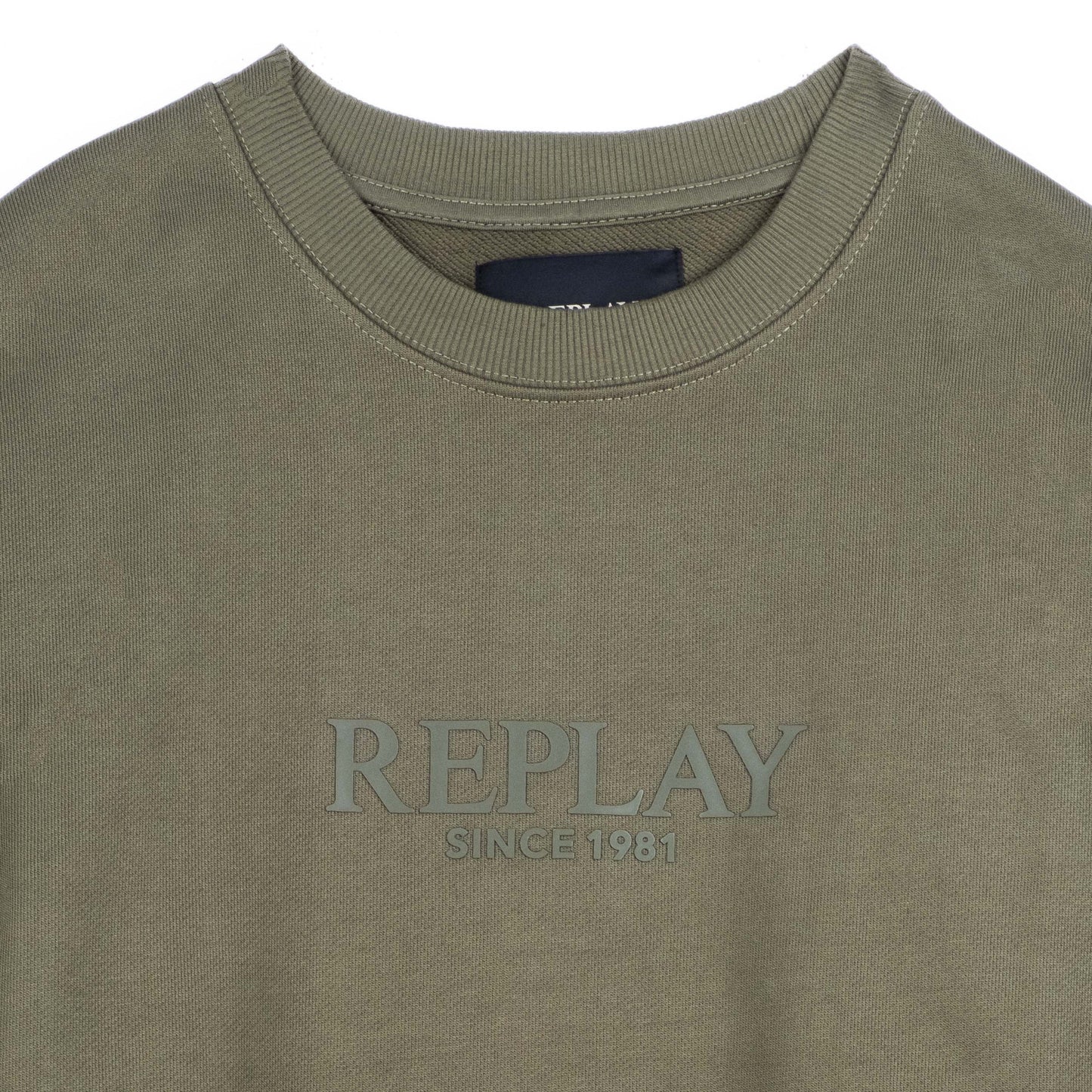 Camisola Sweater Homem Replay Verde com Estampa