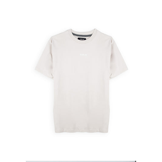 T-Shirt Homem Replay Bege com Logótipo Minimalista