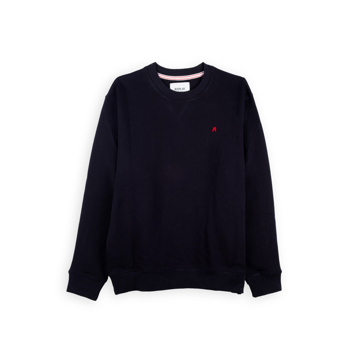 Sweat Homem Replay Preta com Logótipo R Vermelho