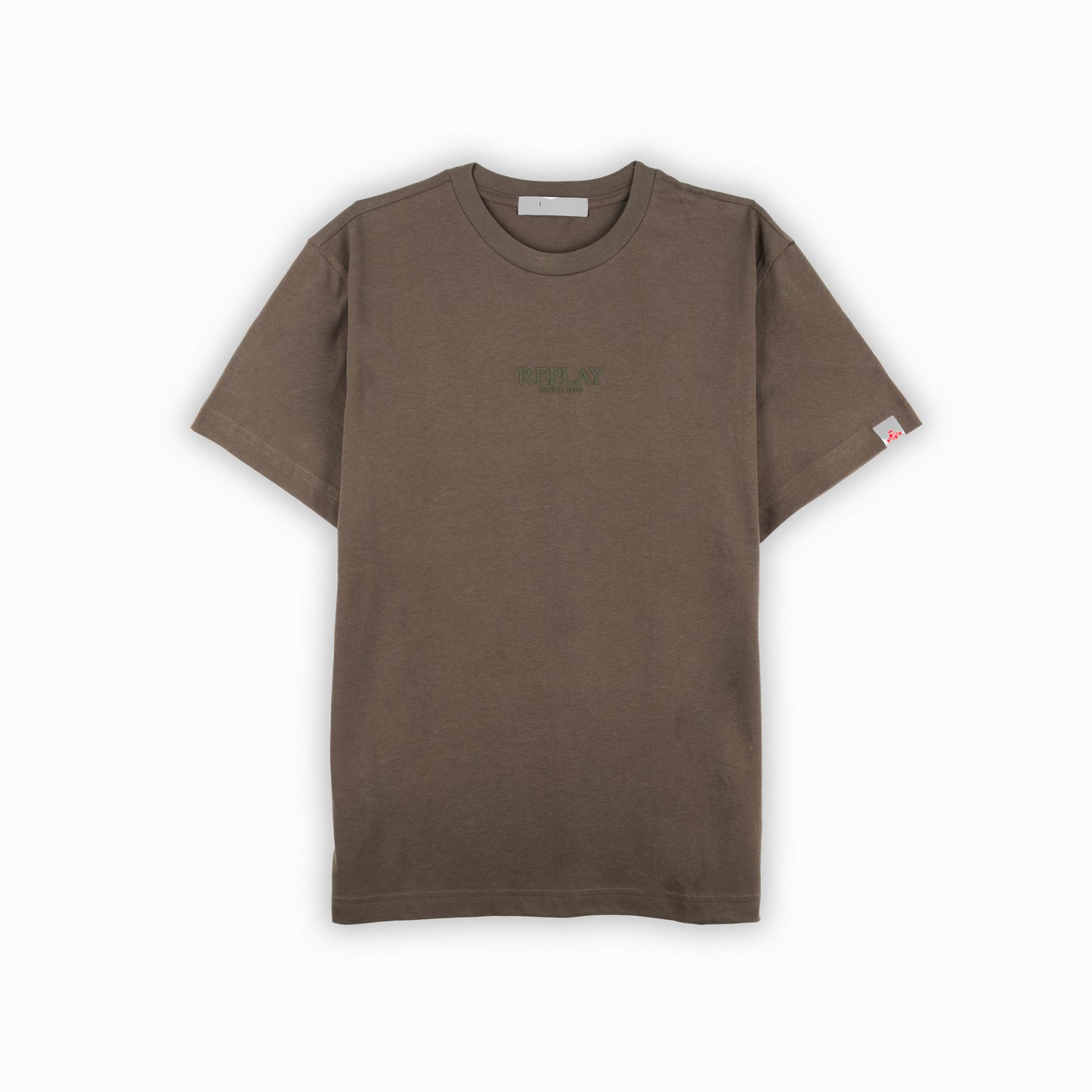 T-Shirt Homem Replay Marrom com Detalhe Frontal