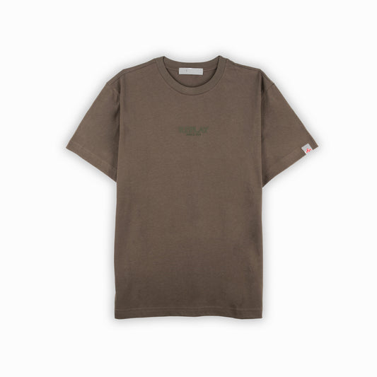 T-Shirt Homem Replay Marrom com Detalhe Frontal