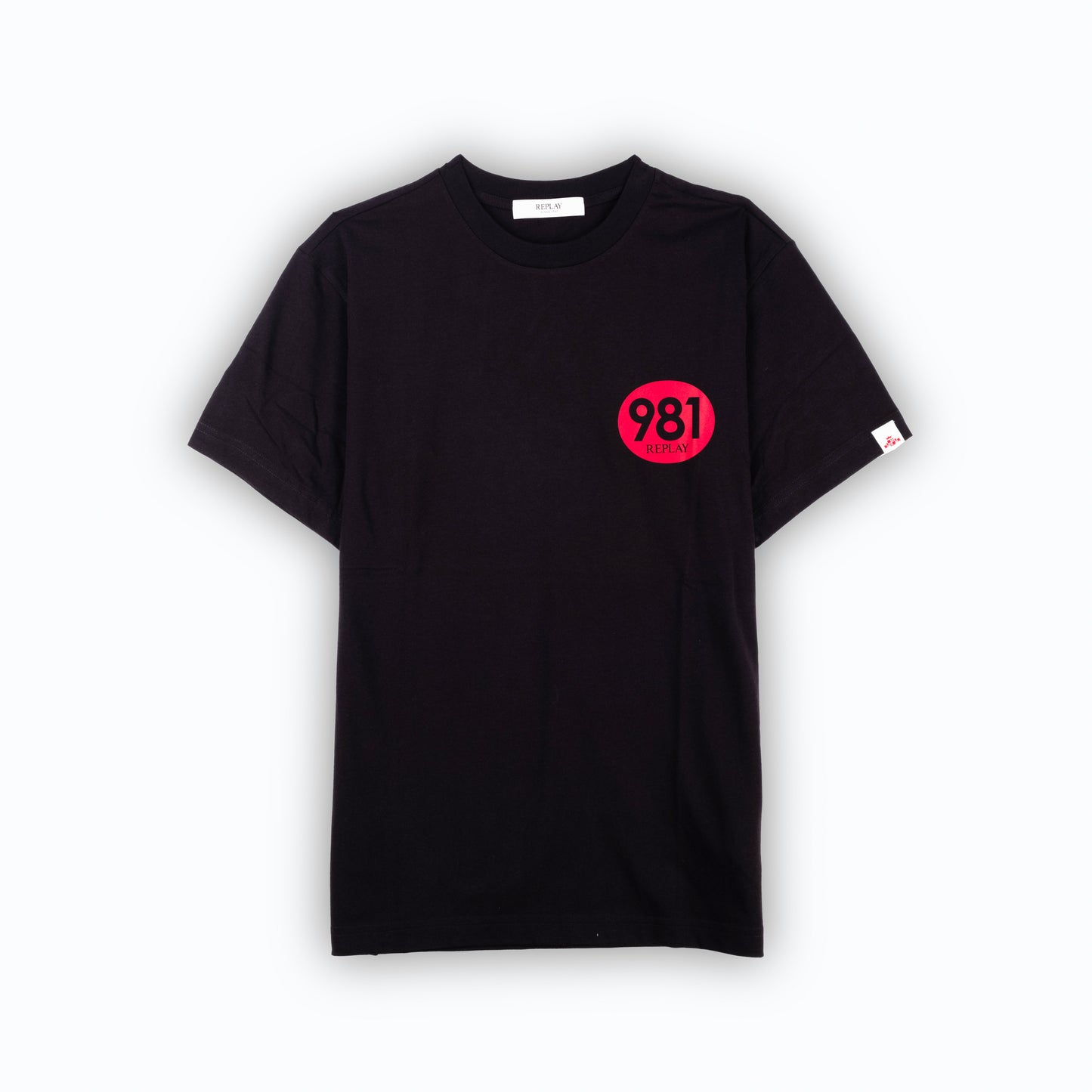 T-Shirt Homem Replay Preta com Estampa 981