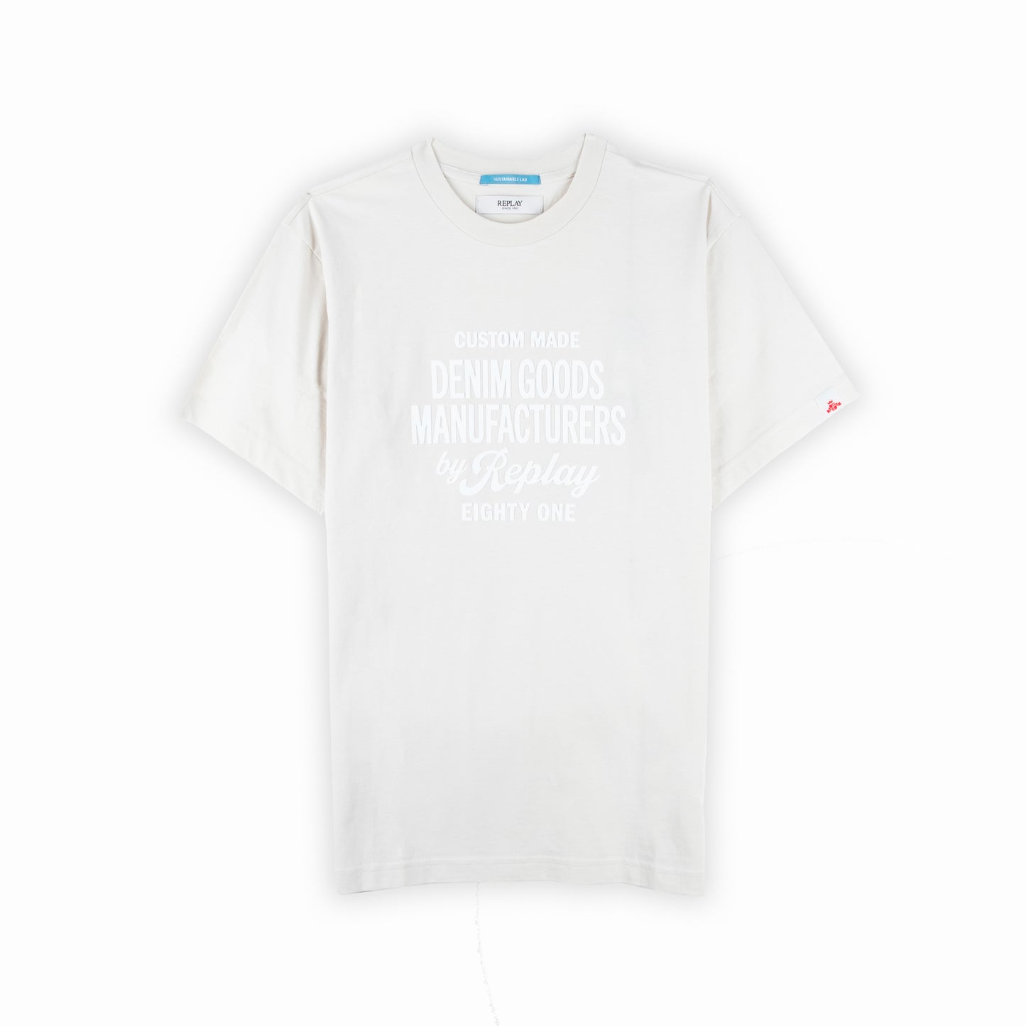 T-Shirt Homem Replay Branca com Estampa Frontal