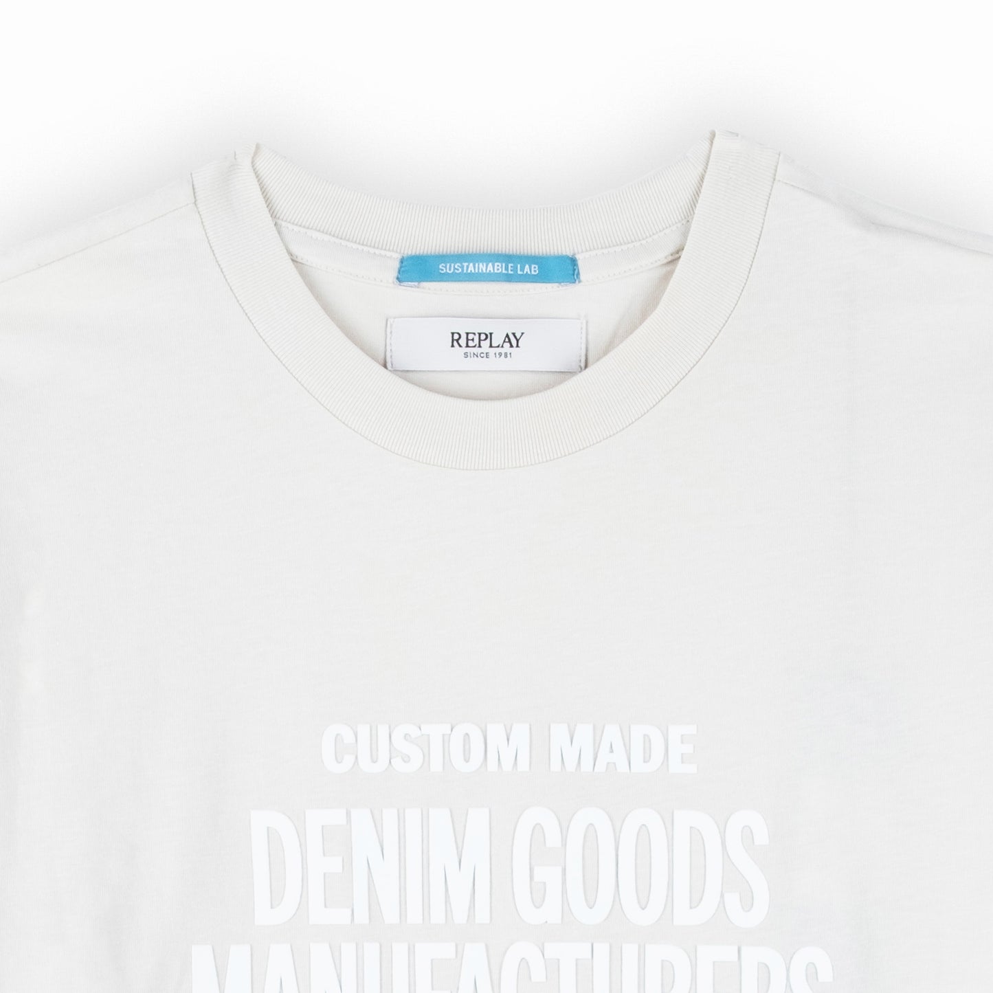 T-Shirt Homem Replay Branca com Estampa Frontal