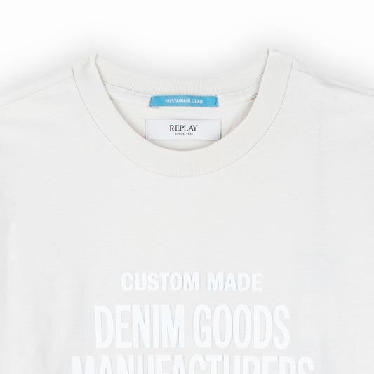 T-Shirt Homem Replay Branca com Estampa Frontal