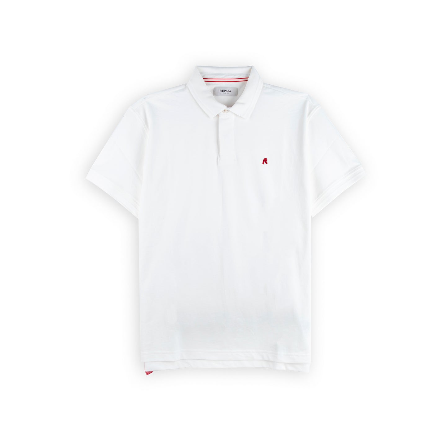 Polo Homem Branco Replay com Bordado Discreto