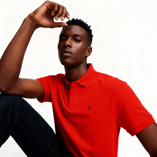 Polo Homem Replay Vermelho Clássico