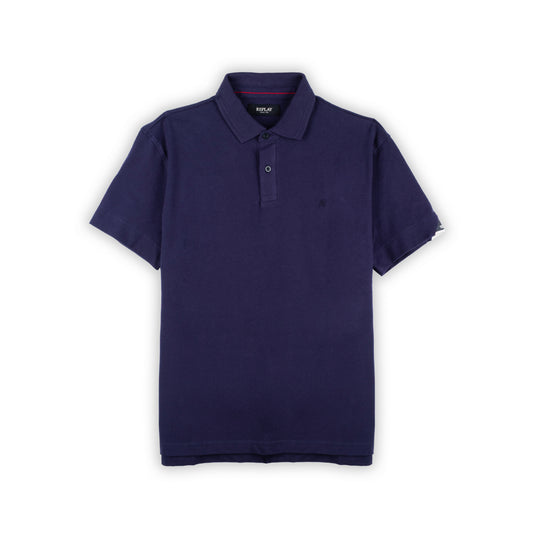Polo Homem Replay Azul Marinho de Algodão com Detalhes Elegantes