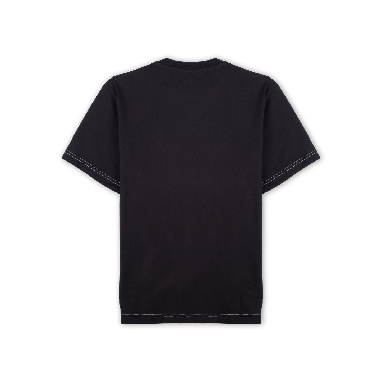T-shirt Homem Replay Preto com Estampa Frontal Vermelha em Algodão