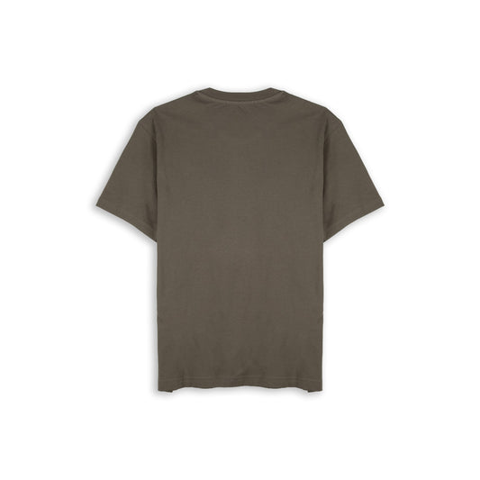 T-Shirt Homem Replay Verde Caqui com Logótipo Frontal Turquesa
