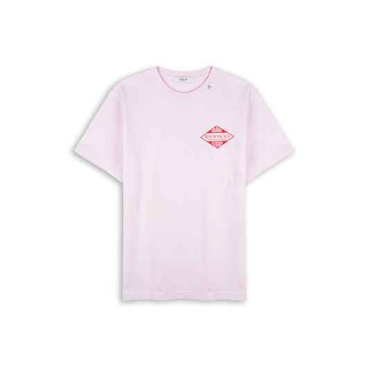 T-Shirt Homem Replay Rosa Claro com Estampa Miami Replay Palace