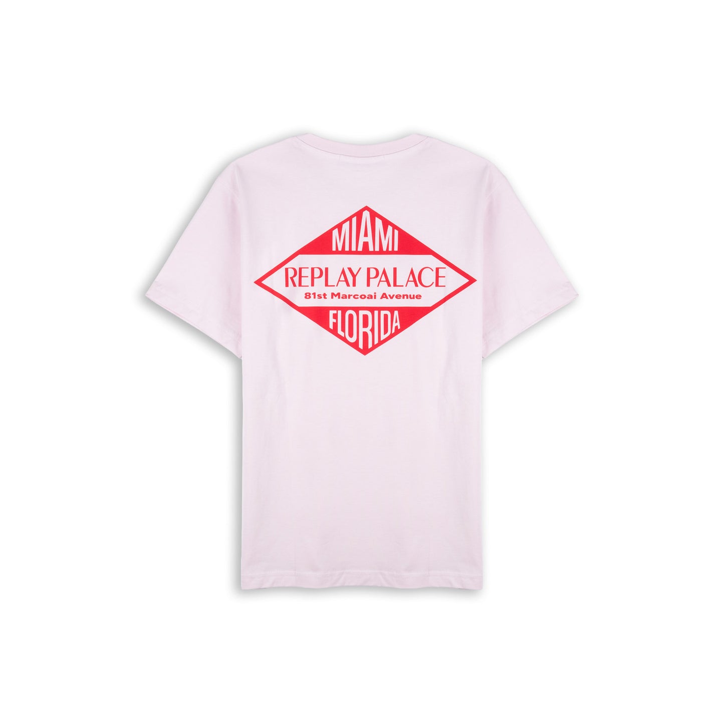 T-Shirt Homem Replay Rosa Claro com Estampa Miami Replay Palace