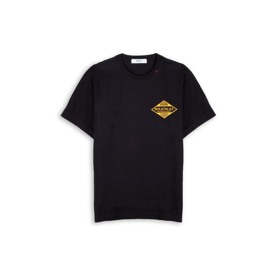 T-Shirt Homem Replay Preta com Estampa Miami Replay Palace Amarela
