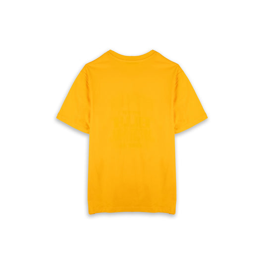T-Shirt Homem Replay Amarela com Estampado Frontal Azul e Vermelho
