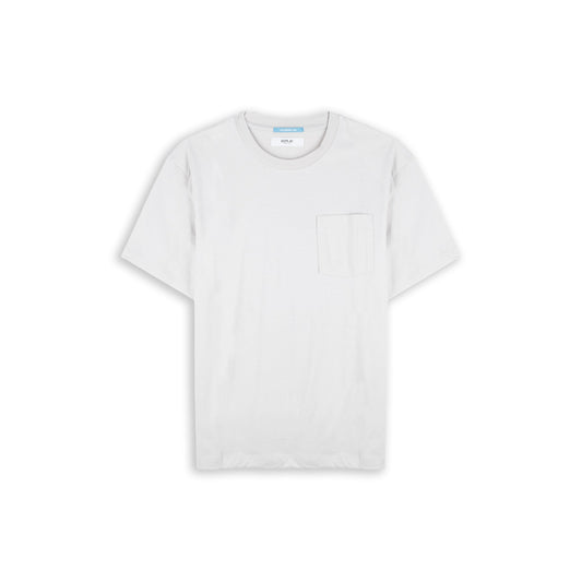 T-Shirt Homem Replay Branca com Bolso no Peito e Estampado Posterior Koi Vermelho