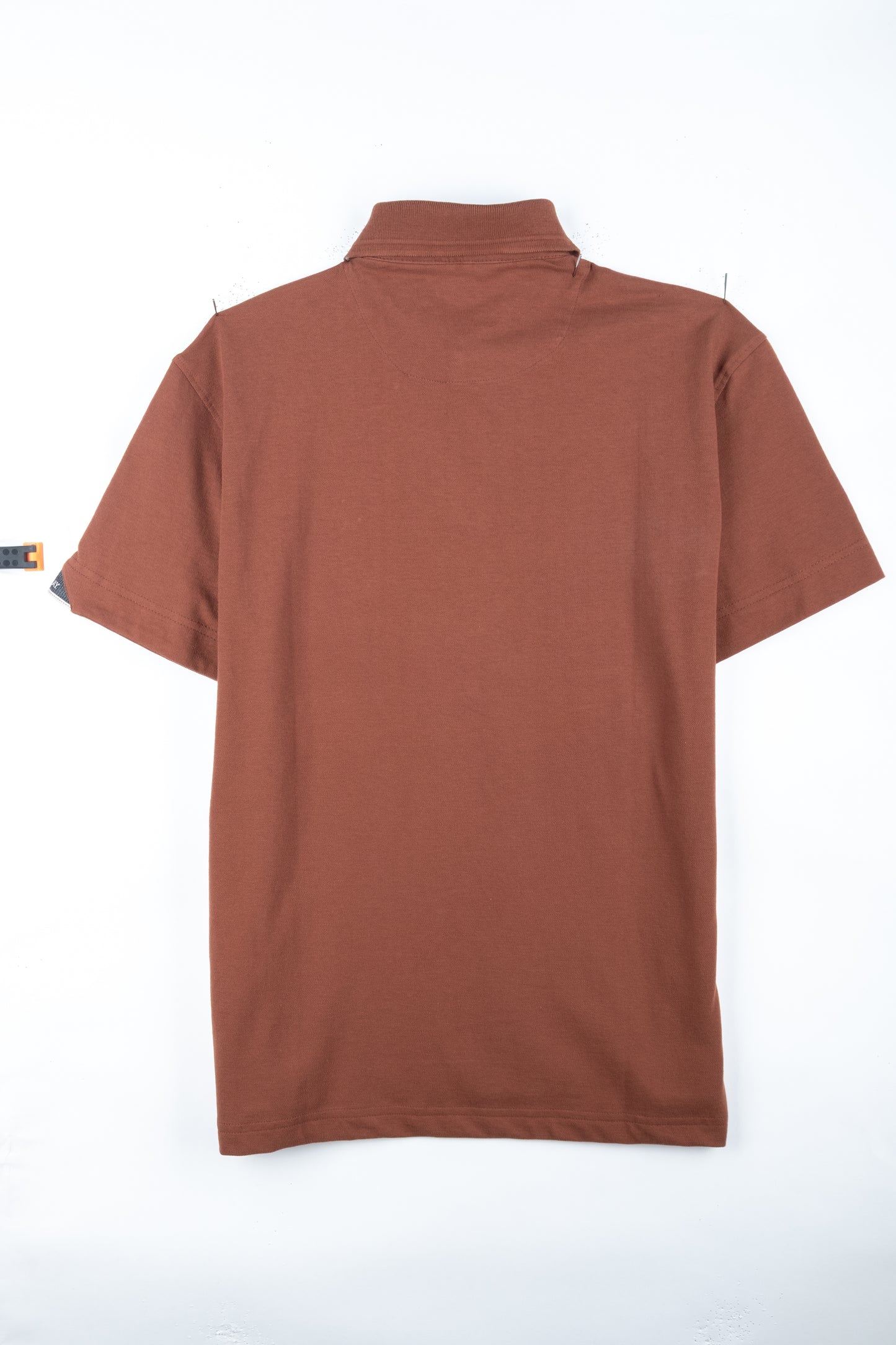 Polo Homem Replay Laranja Terracota com Logo Bordado no Peito