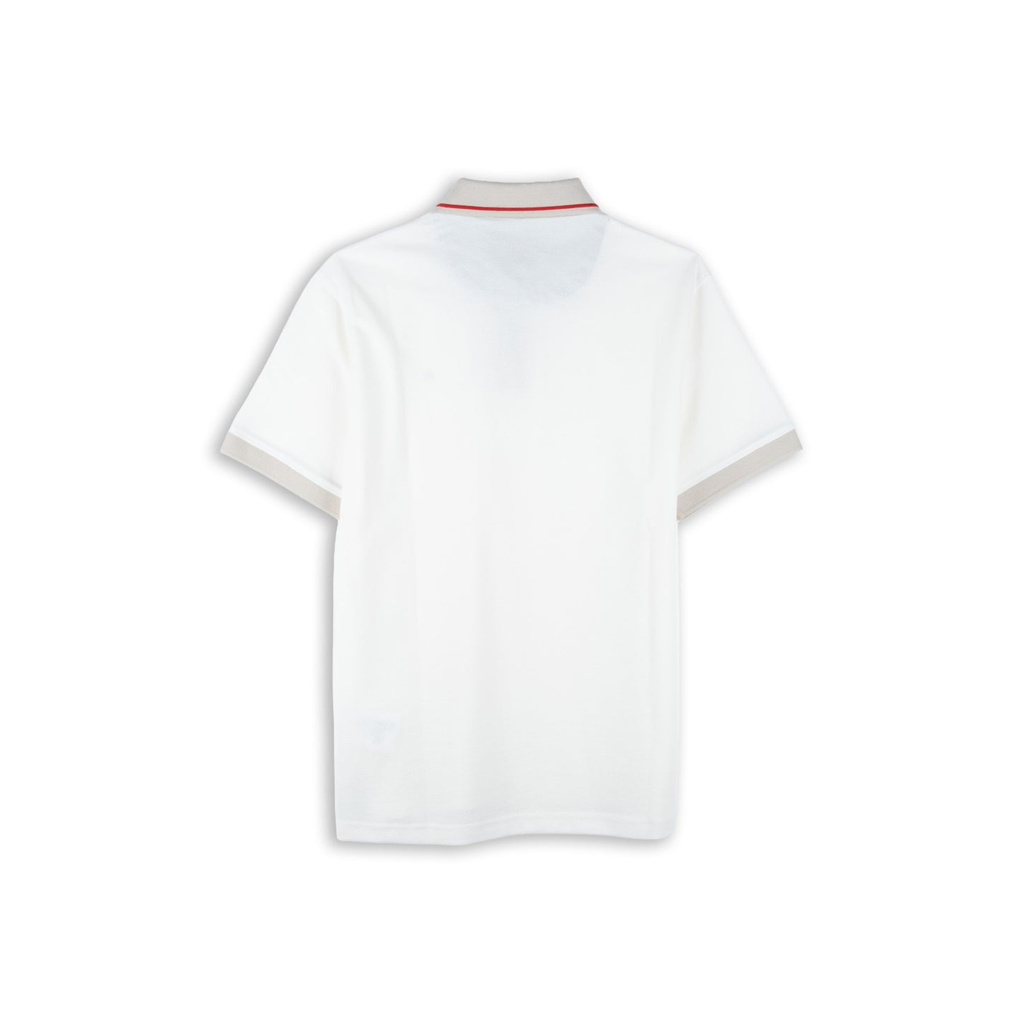 Polo Homem Replay Branco com Detalhes Bege e Logótipo Vermelho