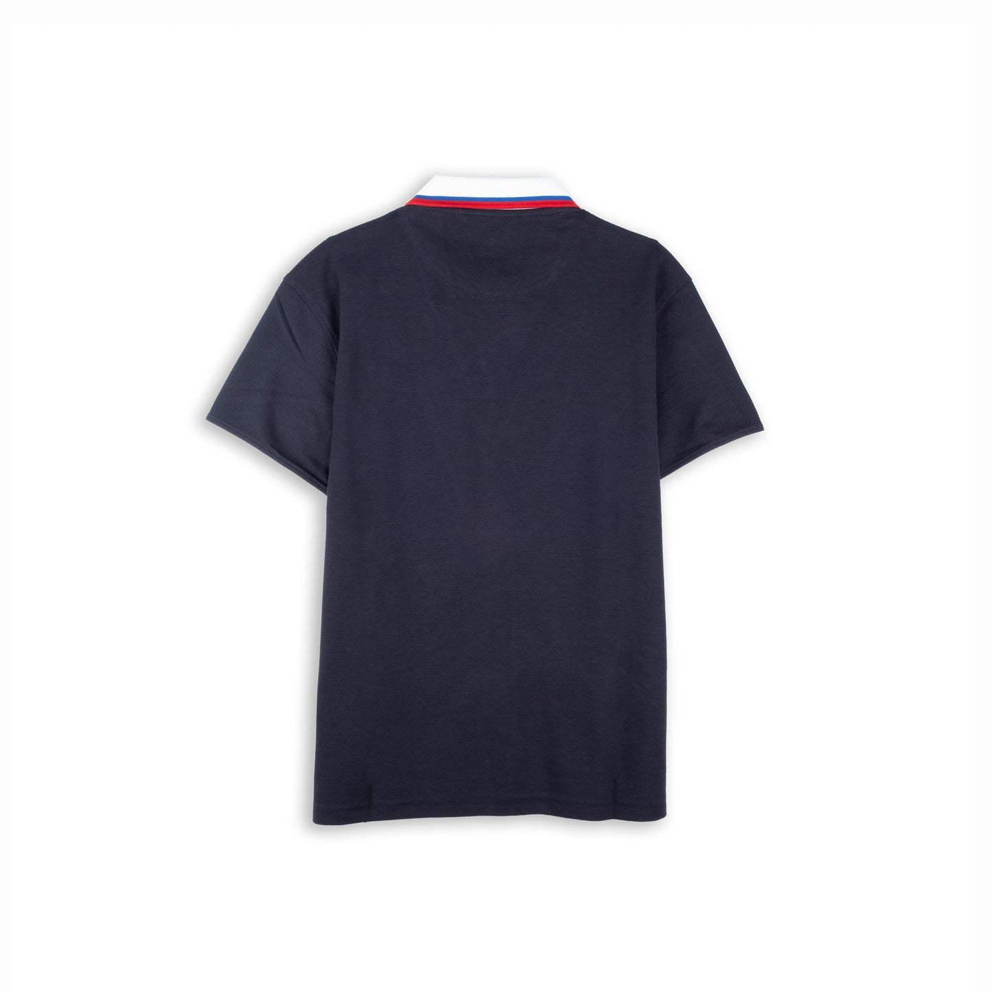 Polo Homem Replay Azul Marinho com Gola Branca e Detalhes Vermelhos
