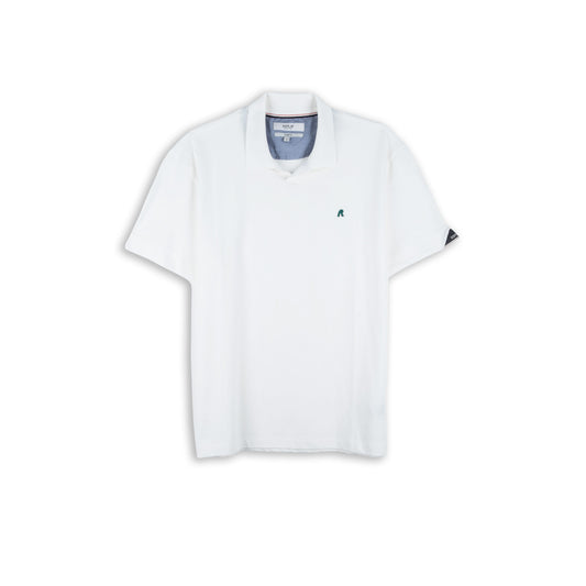 Polo Homem Replay Branco com Logótipo Bordado Verde