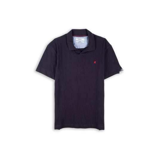 Polo Homem Replay Azul Marinho com Logótipo Vermelho Bordado
