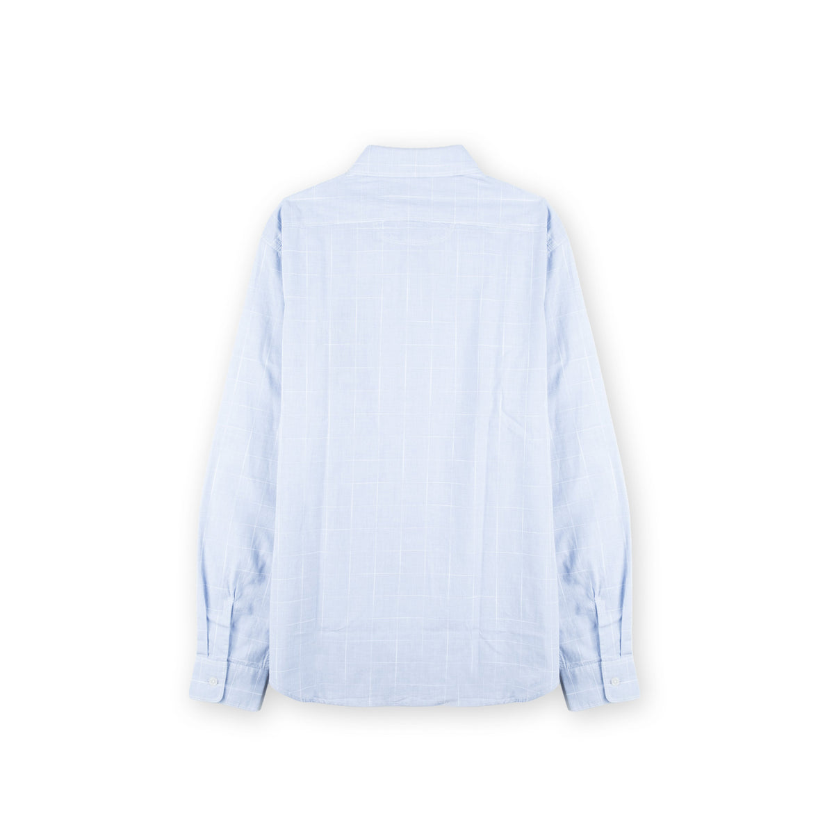 Camisa Homem Replay Azul-Clara aos Quadrados com Bolso