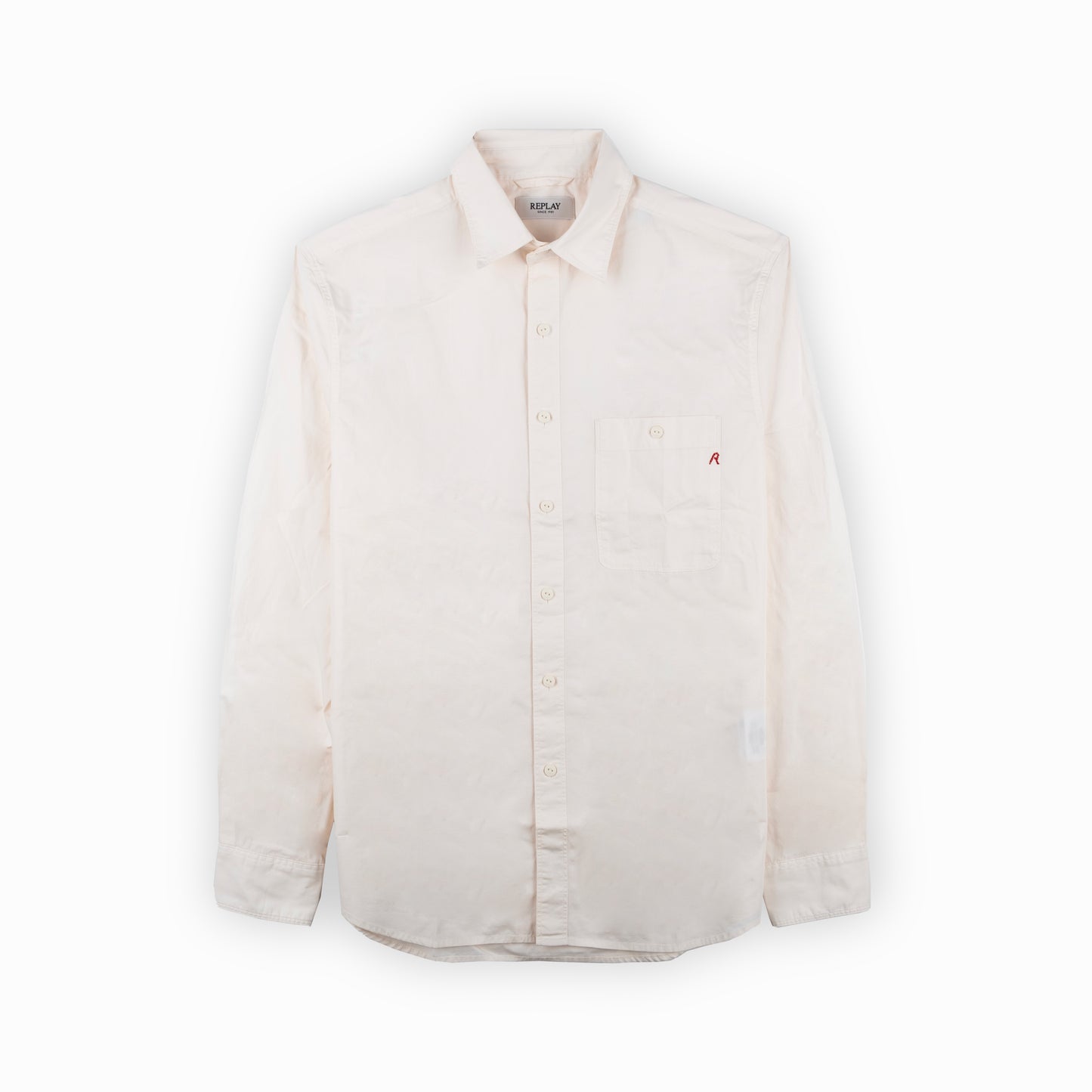 Camisa Homem Replay Branca com Bolso Frontal