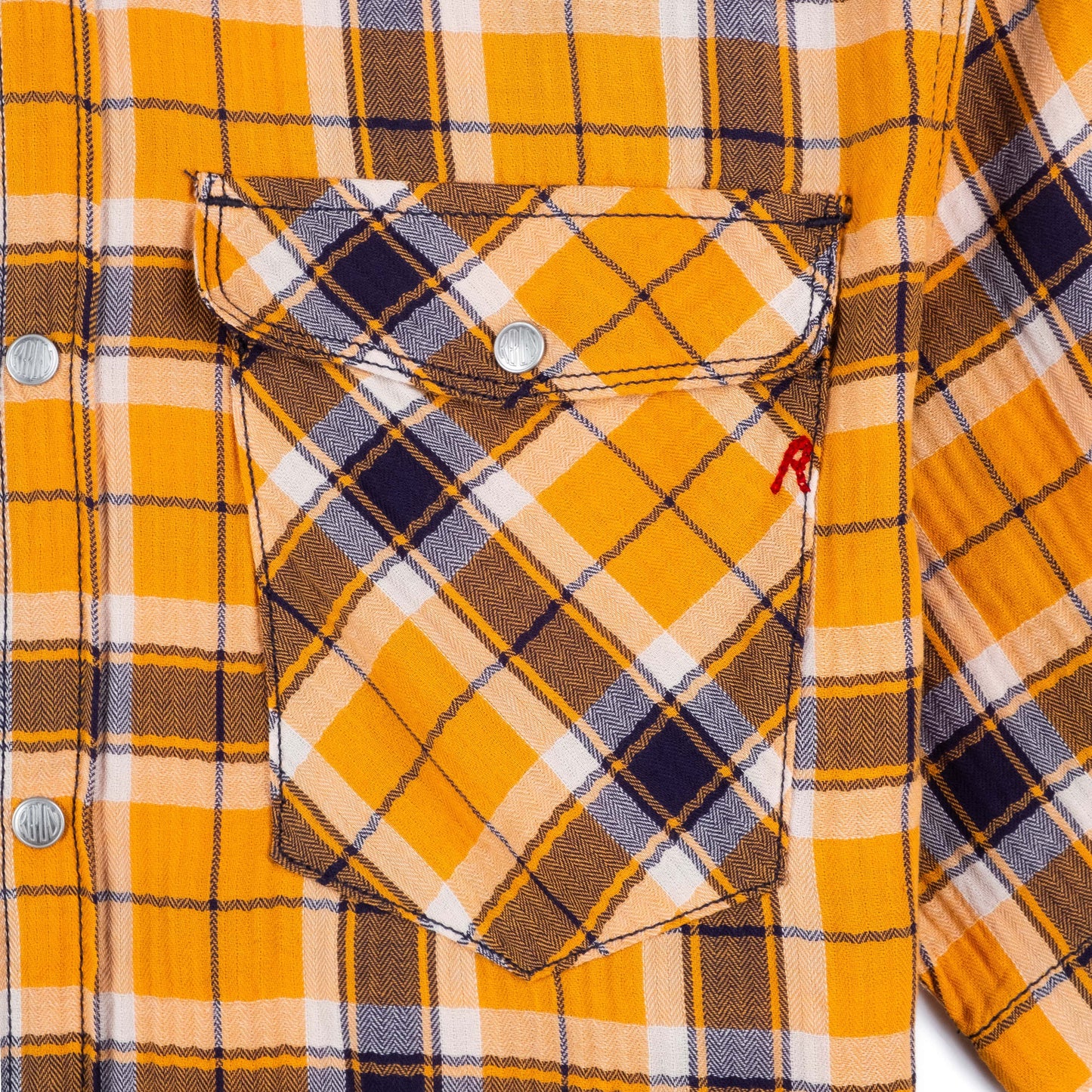 Camisa Manga Curta Homem Replay Amarela aos Quadrados