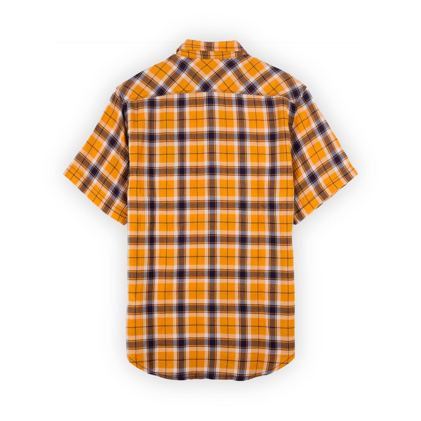 Camisa Manga Curta Homem Replay Amarela aos Quadrados