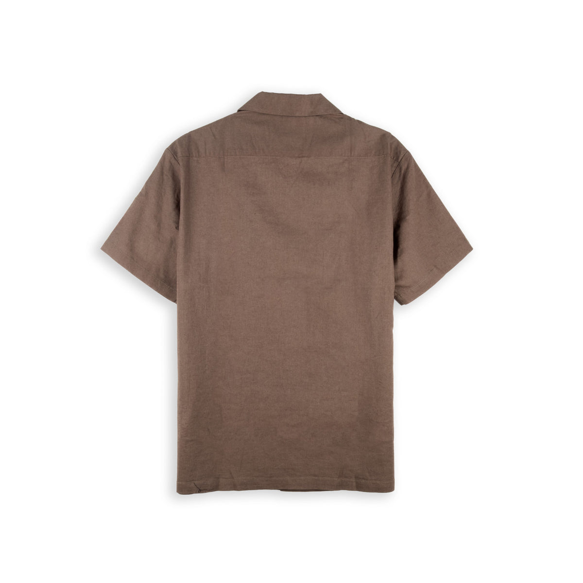 Camisa Homem Replay Castanha de Manga Curta com Bolso