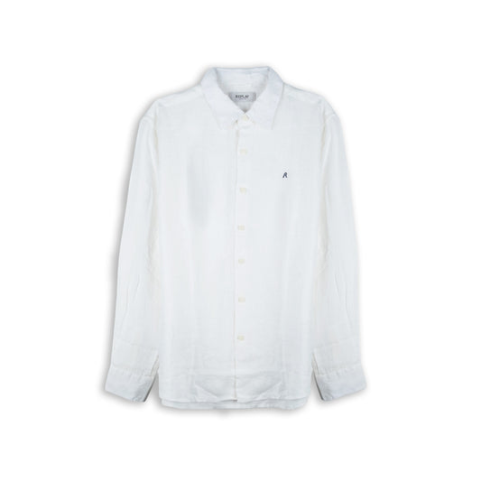 Camisa Homem Replay Branca com Botões Frontais e Manga Comprida