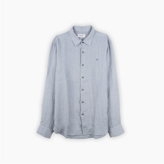Camisa Homem Replay Azul-Clara de Manga Comprida