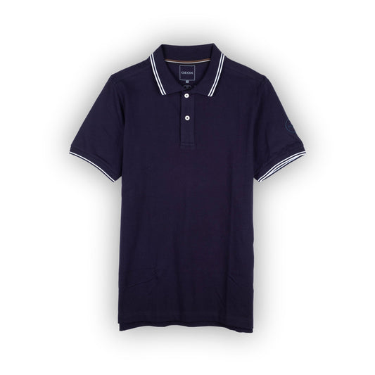 Masculino Polo Geox Azul Marinho com Detalhes Elegantes