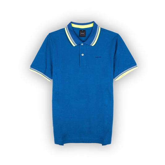 Masculino Polo Geox Azul com Detalhes no Colarinho