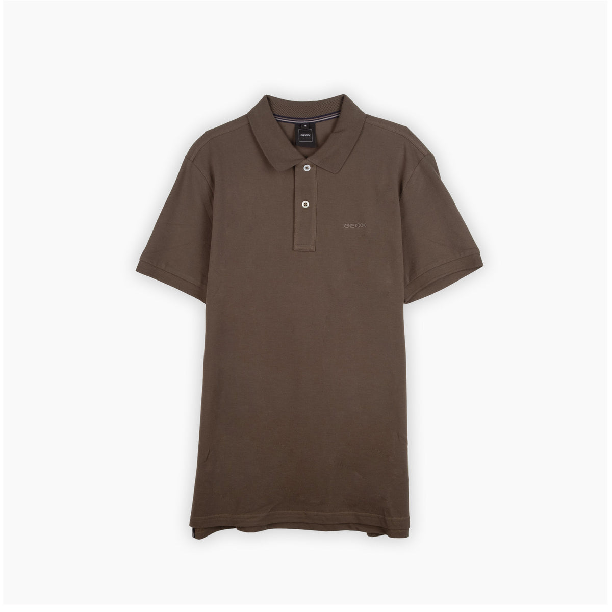 Polo Homem Geox Castanho com Logótipo Tonal