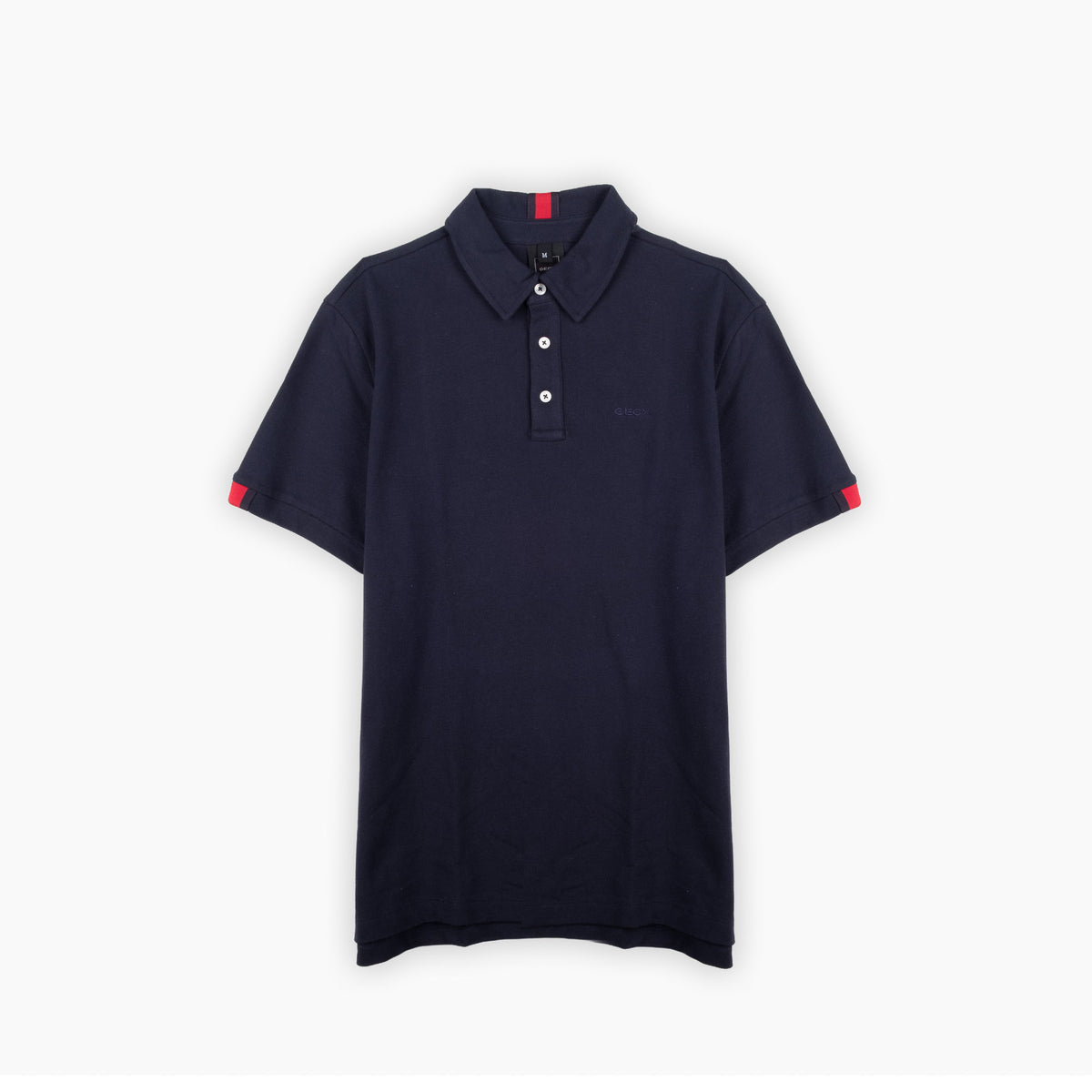 Polo Homem Geox Azul-Escuro com Detalhes Vermelhos