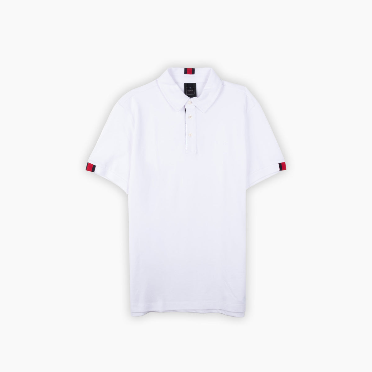 Polo Homem Geox Branco com Detalhes Contrastantes