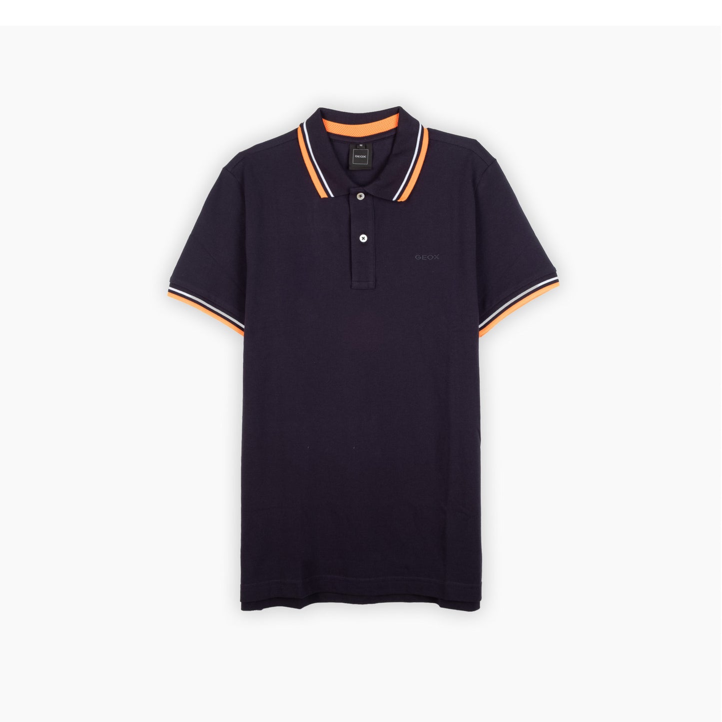 Polo Homem Geox Azul-Escuro com Riscas Laranja