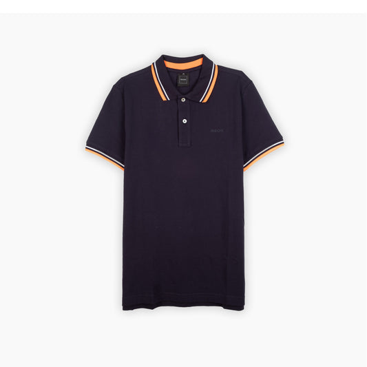 Polo Homem Geox Azul-Escuro com Riscas Laranja