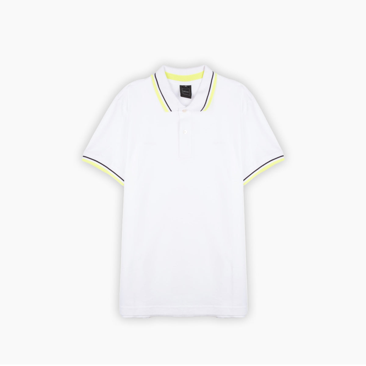 Polo Homem Geox Branco com Riscas Verde-Lima