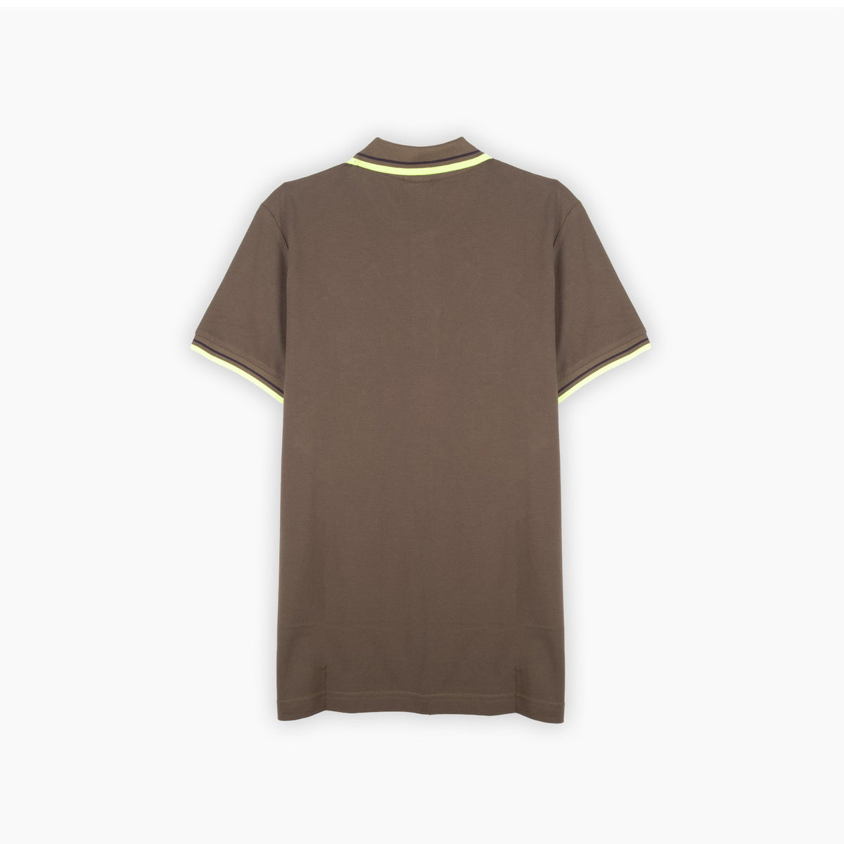 Polo Homem Geox Castanho com Riscas Verde-Lima