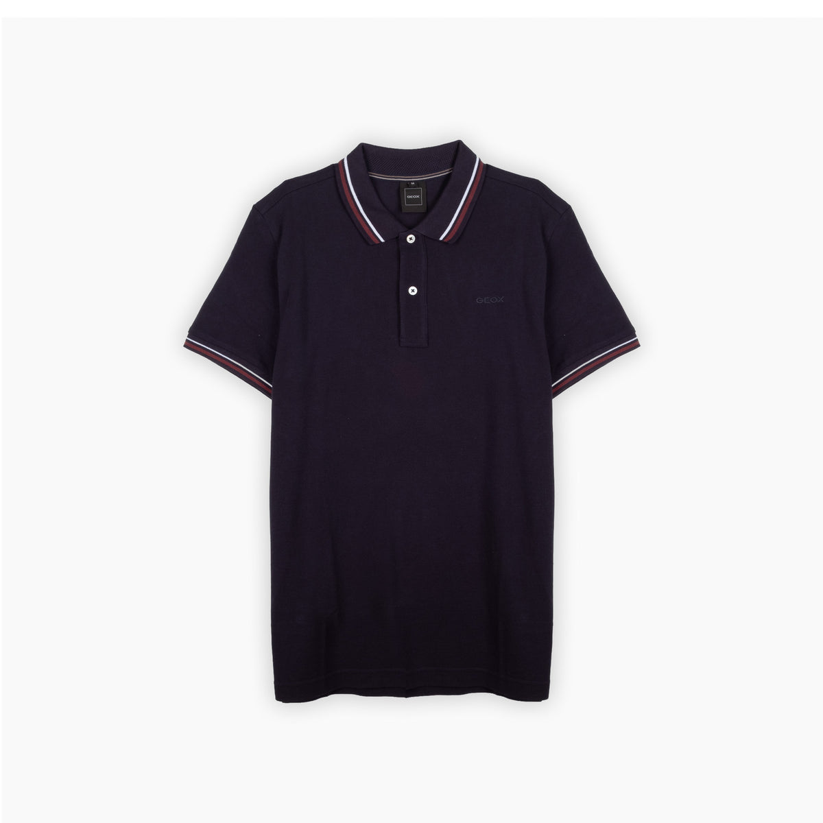Polo Homem Geox Azul-Escuro com Riscas Contrastantes