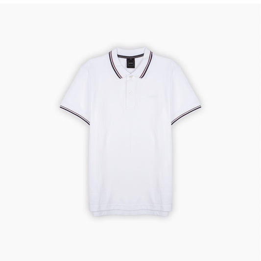 Polo Homem Geox Branco com Riscas Contrastantes