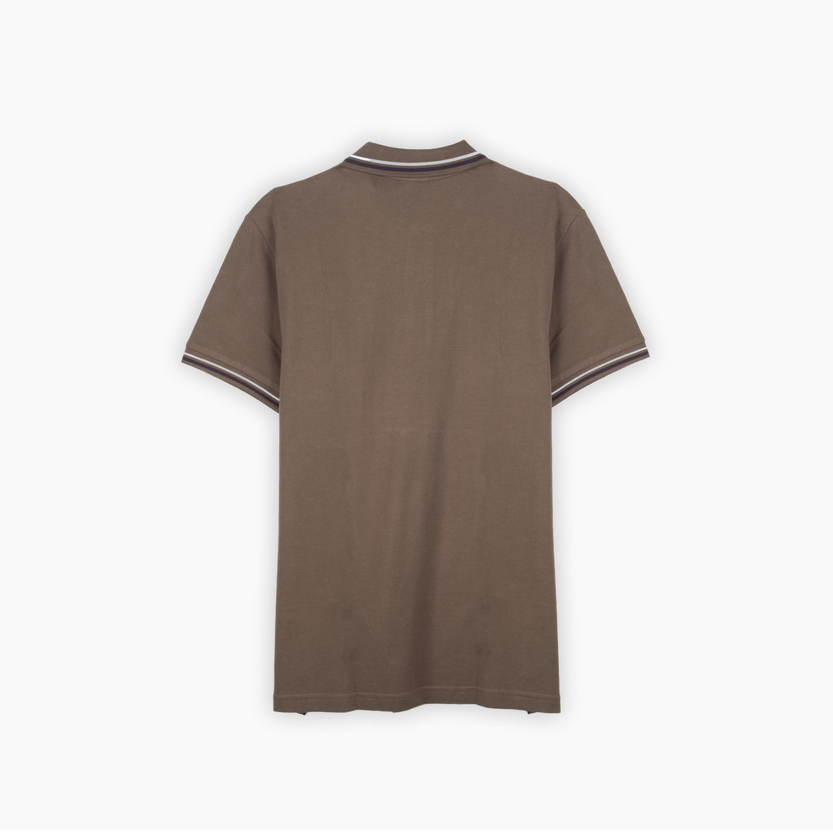 Polo Homem Geox Castanho com Riscas Contrastantes
